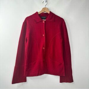 Kutenai Wool Jacket Button Up Collared  Bell Sleeves